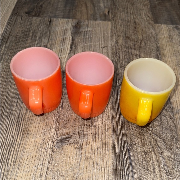 Anchor Hocking Fire King Vibrant Mug Set - 2 Orange 1 Yellow - Picture 5 of 7